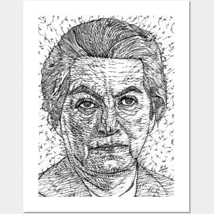 GABRIELA MISTRAL ink portrait Posters and Art